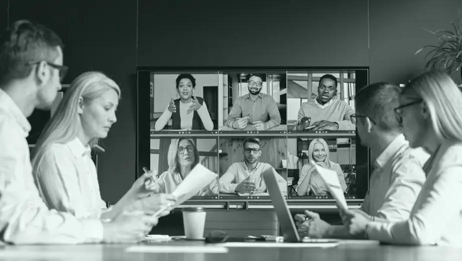 people having a video conference call