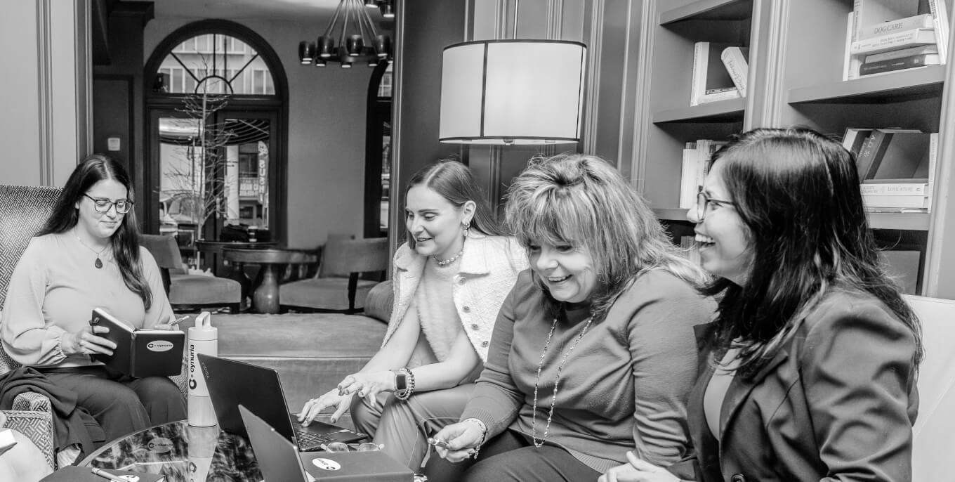 office workers simling at the camera